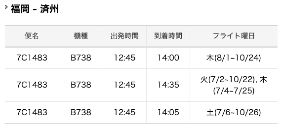 福岡 福岡空港 韓国 チェジュ 済州国際空港 路線の時刻表 旅するlcc