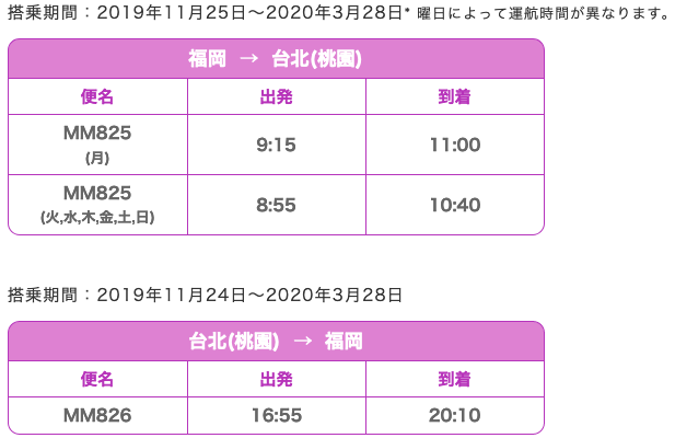 福岡 福岡空港 台湾 台北 台湾桃園国際空港 路線の時刻表 旅するlcc