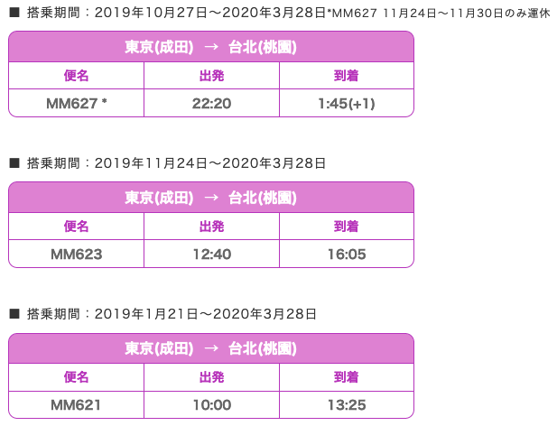 東京 成田国際空港 台湾 台北 台湾桃園国際空港 路線の時刻表 旅するlcc