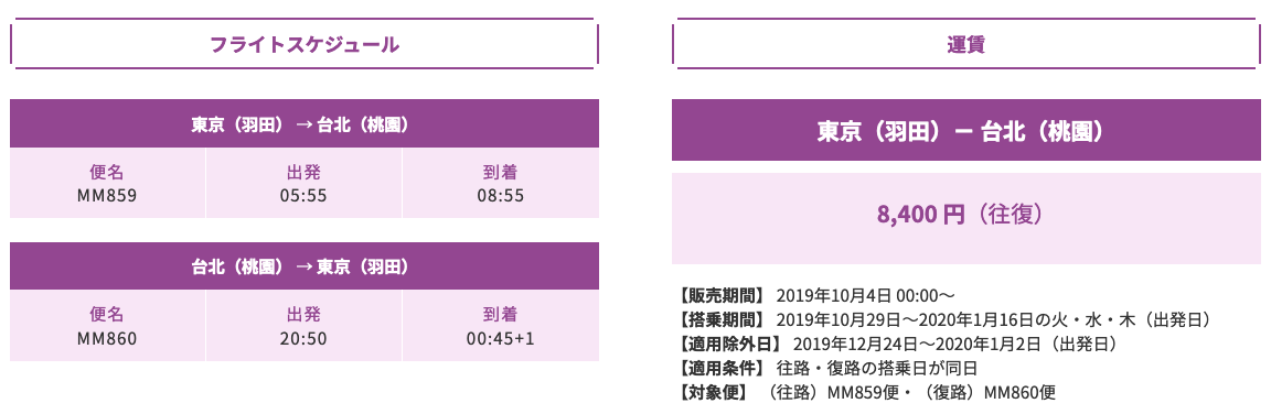 Peach ピーチ 2019年10月から弾丸スペシャル運賃に成田 台北線を追加 旅するlcc